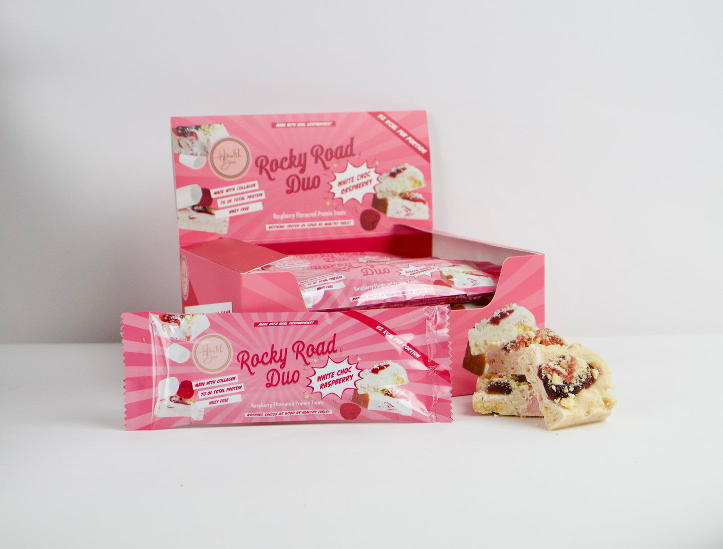 White Chocolate Raspberry - Protein Packed Rocky Road Duo Bar