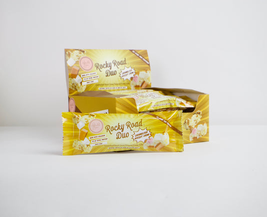 Caramelised Biscuit creme -Packed Rocky Road Duo Bar